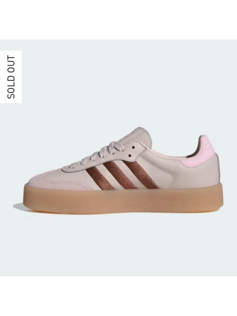 NWT Adidas Sambae platform gum sneakers putty mauve pink brown - Picture 5 of 10